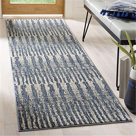 Safavieh 2 ft. 3 in. x 8 ft. Galaxy Rectangle Power-Loomed Rug Navy & Light Gray GAL118N-28